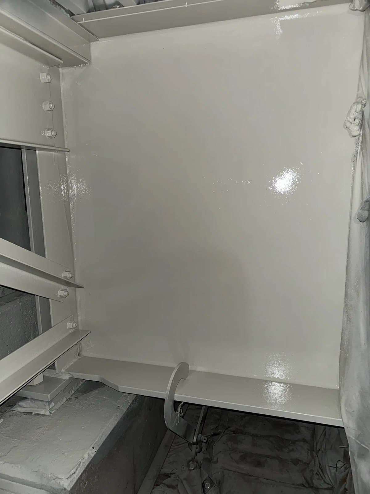 Coated steel girder and splice plate after topcoat